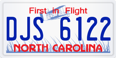 NC license plate DJS6122