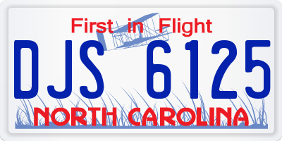 NC license plate DJS6125