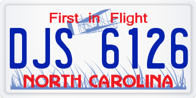 NC license plate DJS6126