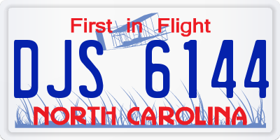NC license plate DJS6144