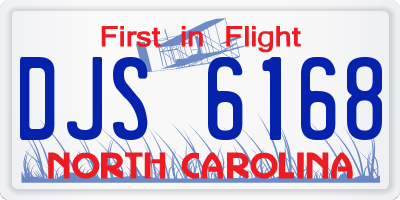 NC license plate DJS6168