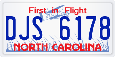 NC license plate DJS6178