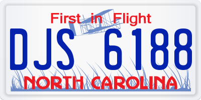 NC license plate DJS6188