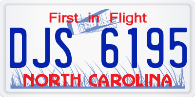 NC license plate DJS6195