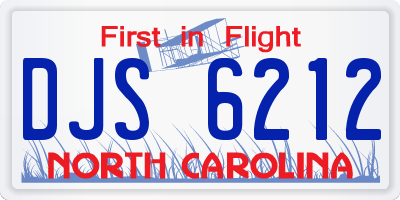 NC license plate DJS6212