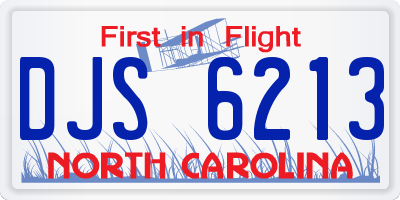 NC license plate DJS6213