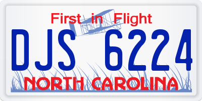 NC license plate DJS6224