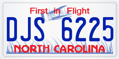 NC license plate DJS6225