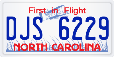 NC license plate DJS6229