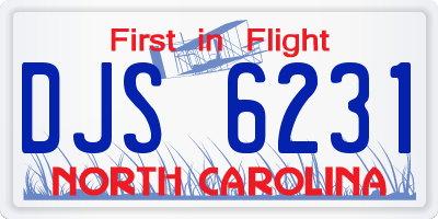 NC license plate DJS6231
