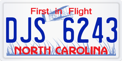 NC license plate DJS6243