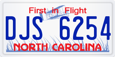 NC license plate DJS6254