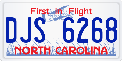 NC license plate DJS6268