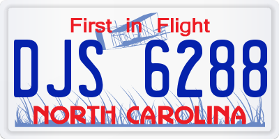 NC license plate DJS6288