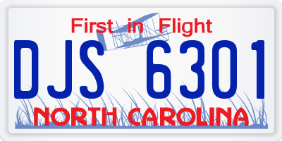 NC license plate DJS6301