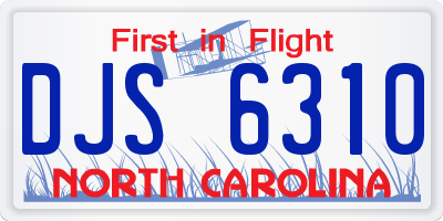 NC license plate DJS6310