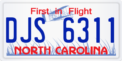 NC license plate DJS6311