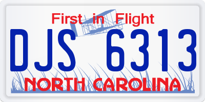 NC license plate DJS6313