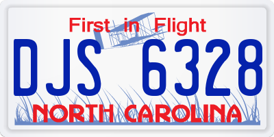 NC license plate DJS6328