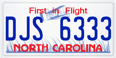 NC license plate DJS6333