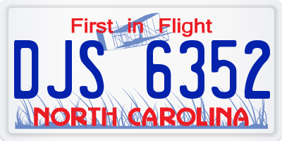 NC license plate DJS6352