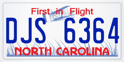 NC license plate DJS6364
