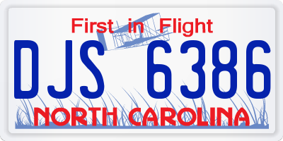 NC license plate DJS6386