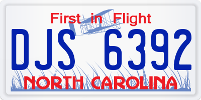 NC license plate DJS6392