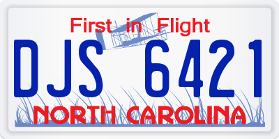 NC license plate DJS6421