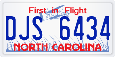 NC license plate DJS6434