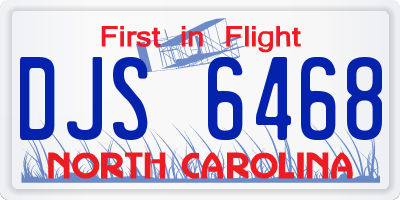 NC license plate DJS6468