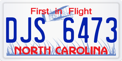 NC license plate DJS6473