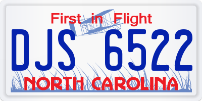NC license plate DJS6522