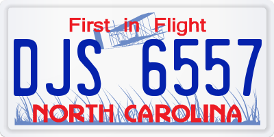 NC license plate DJS6557