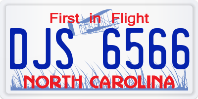 NC license plate DJS6566