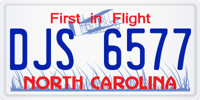 NC license plate DJS6577