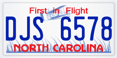 NC license plate DJS6578