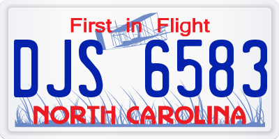 NC license plate DJS6583