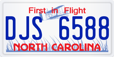 NC license plate DJS6588
