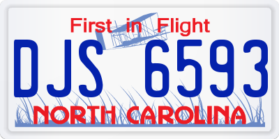NC license plate DJS6593