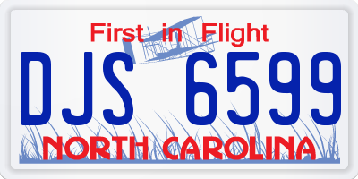 NC license plate DJS6599