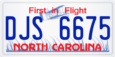 NC license plate DJS6675