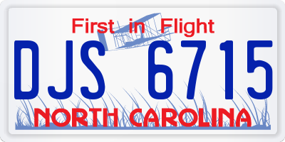 NC license plate DJS6715