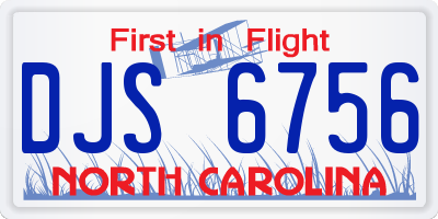 NC license plate DJS6756