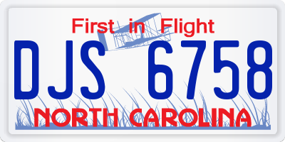 NC license plate DJS6758