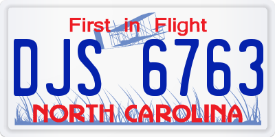 NC license plate DJS6763