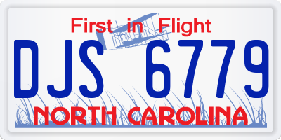 NC license plate DJS6779