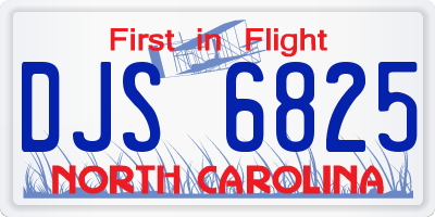 NC license plate DJS6825