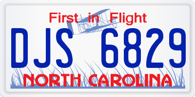 NC license plate DJS6829