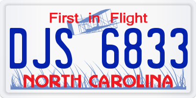 NC license plate DJS6833